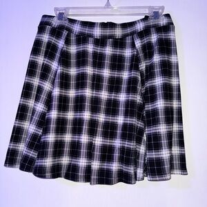 H&M Black and White Plaid Mini Skirt
